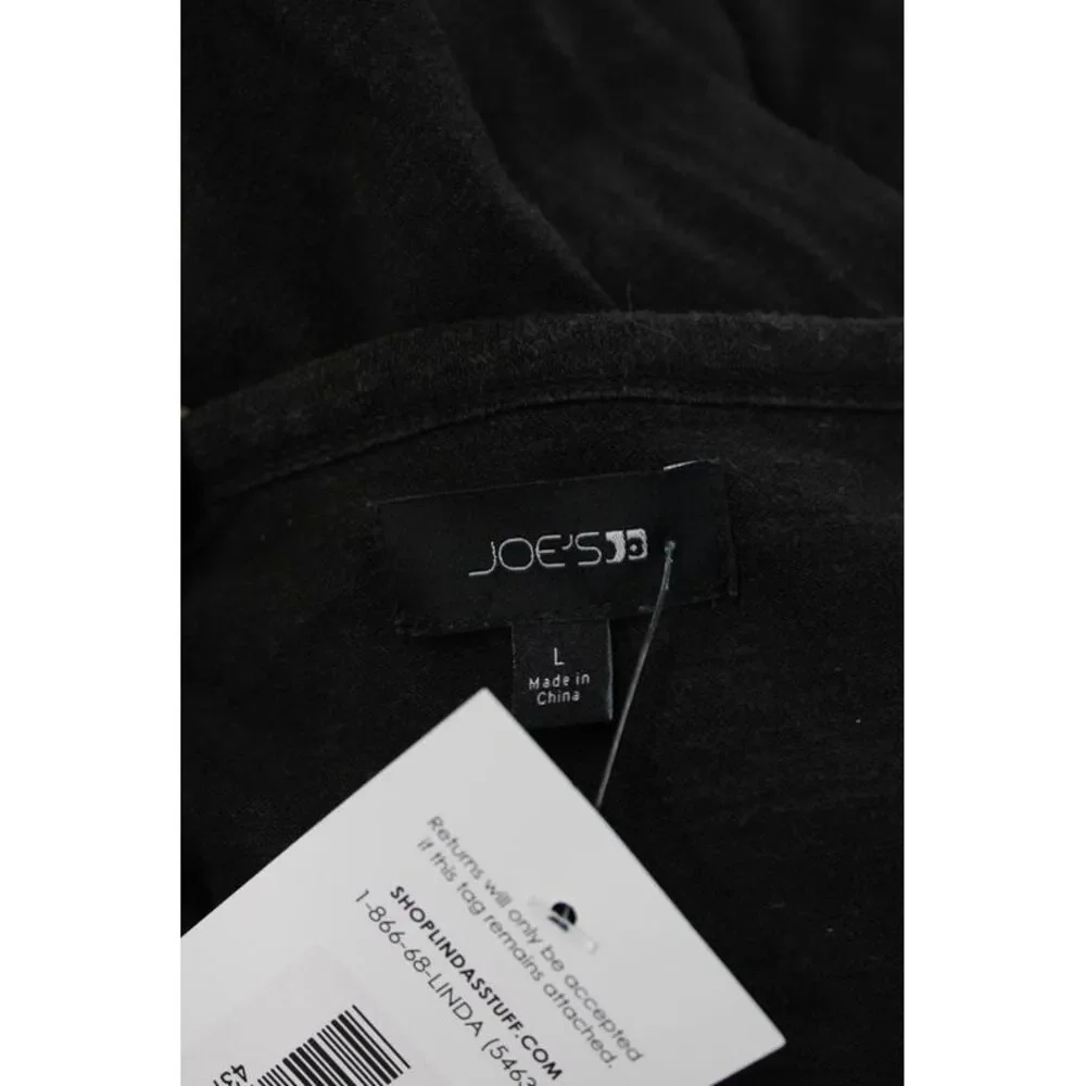 Joes Mens Black Hemp Long Sleeve T-Shirt Size L